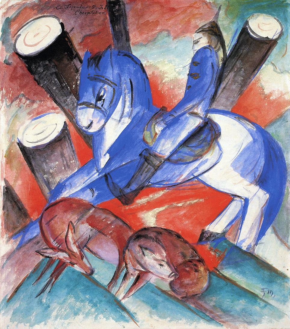 (image for) Handmade oil painting Copy paintings of famous artists Franz Marc's art Saint Julian l'Hospitalier 19 - Click Image to Close